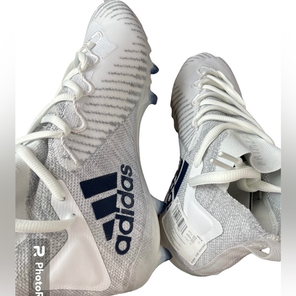 New Adidas Primeknit Mahomes Football Cleats White/Grey/Navy Blue Size 11.5 - Picture 6 of 8